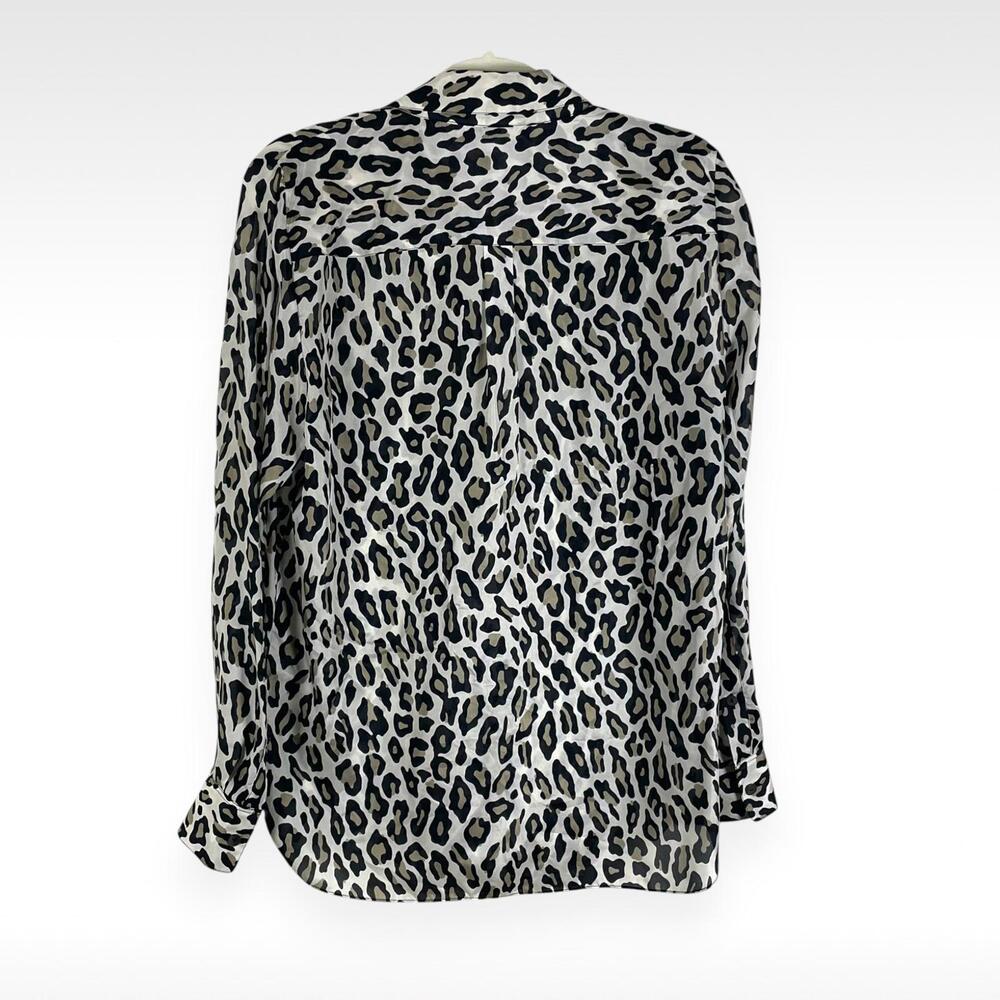 Theory Silk Blend Leopard Print, Button Down Blouse | Size Small |NWOT - Picture 4 of 8